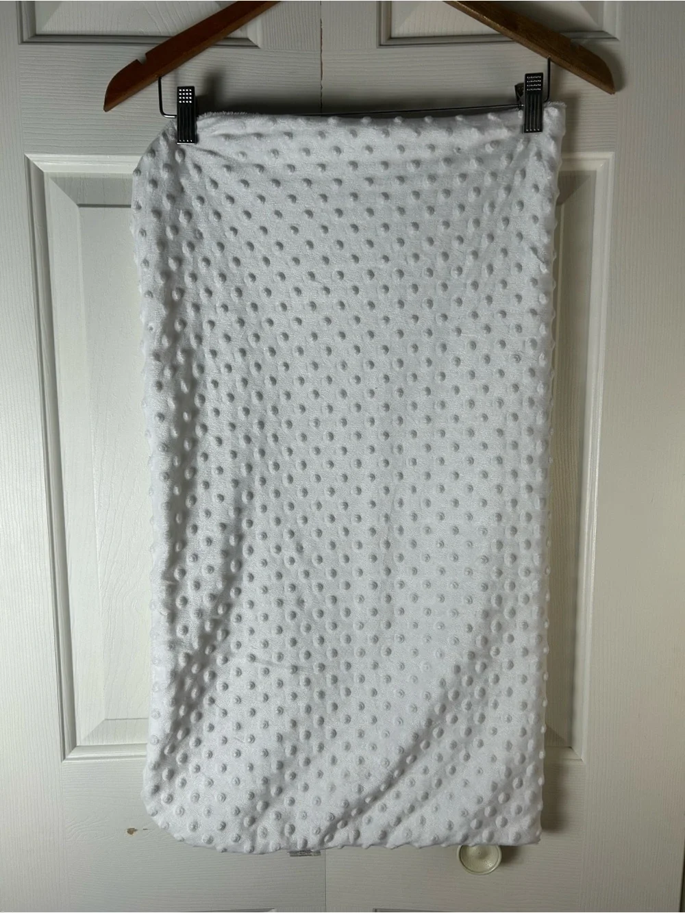 Blankets & Beyond Pink Elephant Baby Blanket White Minky Dot Bumps Gray Floral